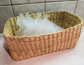 Frosted Glass Light Fixtures With Basket