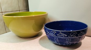 (2) Large Cookware Mixing Bowls