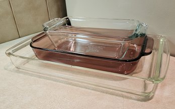 (3) Glassware Oven Baking Dishes