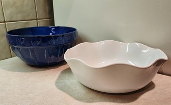 (2) Large Ceramic Mixing Bowls