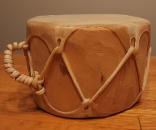 Native American Rawhide Log Drum