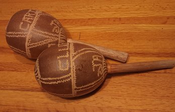 Vintage Pair Of Hand Maracas