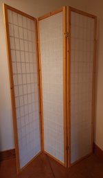 Wood Frame 3-Panel Room Privacy Screen