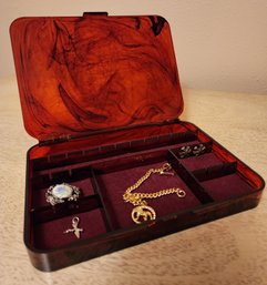 Vintage Jewelry Box With Jewelry Selections