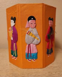 Vintage Folding Box Container With Asian Inspired Figures