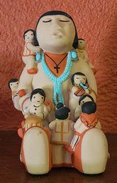 Vintage Handmade Ceramic TIESSEDRE Hopi Storyteller Figure