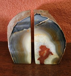 Vintage Set Of Geode Rock Bookends