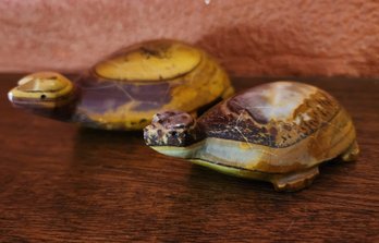 Vintage Stone Mineral TURTLE Decorative Figures