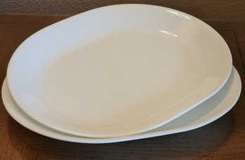 (2) Vintage CORELLE By Corningware White Serving Platters