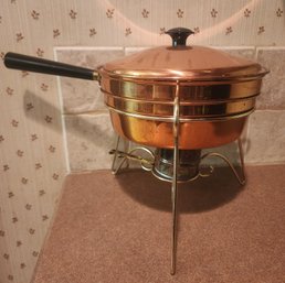 Vintage Copper Cookware Food Warmer Chafing Dish Set