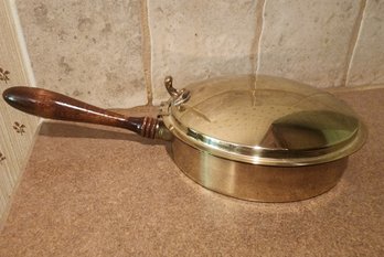 Vintage Brass Cookware Pan With Lid