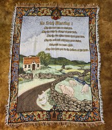 Vintage Irish Blessing Tapestry Throw Blanket