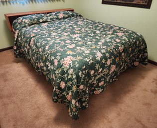 Vintage Wooden Bed Frame With Mattress And Comforter