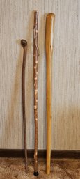 Assortment Of (3) Vintage Wooden Walking Sticks