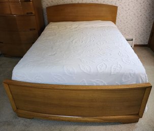 Vintage Mid Century Modern Curved Footboard Bed Frame