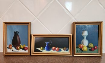 Vintage Set Of (3) Handpainted In SPAIN Fine Art Selections