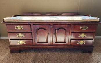 Vintage LANE Cedar Chest With Upholstered Padded Top