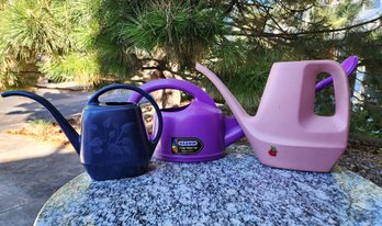 (3) Plastic Watering Cans