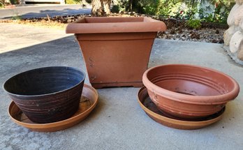 Assortment Of Plastic Garden Containers