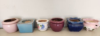 Assortment Of Violet Style Ceramic Flower Pots