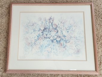 Vintage 1990 Framed Ellie Weakly Watercolor Fine Art Print SIGNED