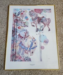 Vintage Framed SUMMER CAROUSEL Print By DOUG ROBINSON