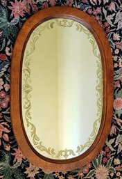 Vintage Etched Edge Hanging Wall Mirror