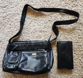 Vintage Black Leather Stone Mountain Ladies Purse