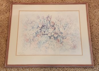 Vintage ELLIE WEAKLY SIGNED Watercolor Fine Art Framed Print