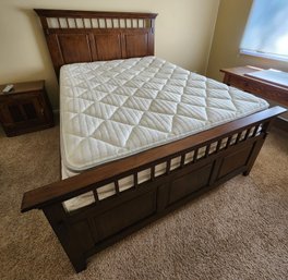 Wooden Bed Frame With Sleep Number Queen Size Performance Series Mattress