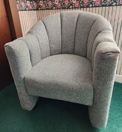 Vintage Upholstered Chair On Wheels