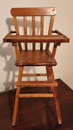 Antique Wooden Baby Doll High Chair