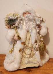 Vintage White Robe Santa Claus Tree Topper