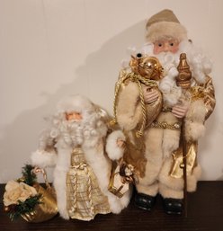 (2) Vintage Santa Claus Christmas Decor Figures