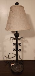 Vintage Table Lamp With Chandelier Accents