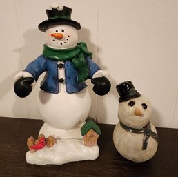 (2) Snowman Christmas Decor Figures