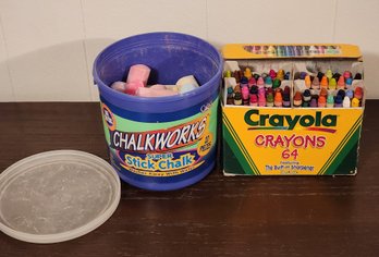 Children's Chalk And Crayola Crayons