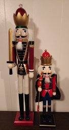 (2) Large Nutcracker Christmas Wooden Figures #2