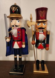 (2) Wooden Nutcracker Chistmas Decor Figures