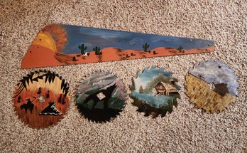 Variety Of Handpainted Folk Art Saw Blades