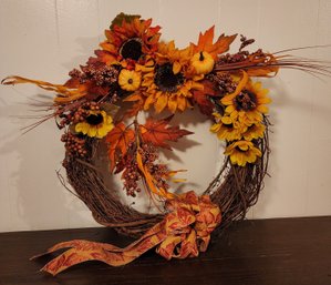 Large Fall Themed Hanging Wreath