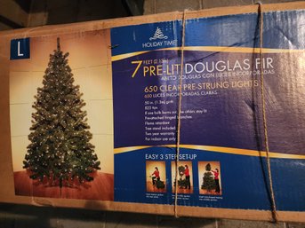 7 Foot Pre-Lit Douglass Fir Christmas Tree