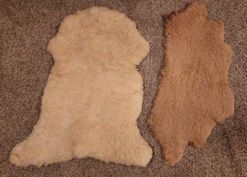 (2) Sheepsking Rugs