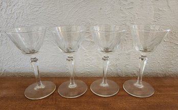 (4) Vintage Etched Glassware Selections