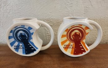 (2) Large Space Needle Theme Mugs