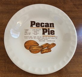 Vintage Ceramic Recipe Center Pecan Pie Dish