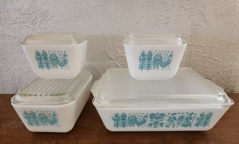 (4) Vintage Amish Pyrex Butterprint Casserole Dishes