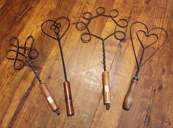 Variety Of (4) Antique Rug Beater Tools