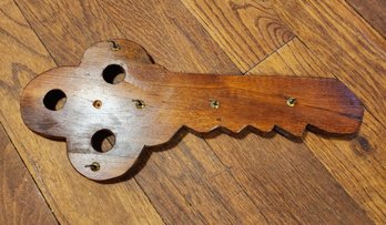 Vintage Handmade Wooden Key Holder Wall Accent