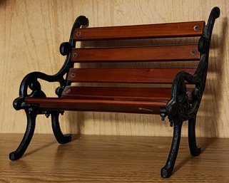 Vintage Cast Iron And Wood Doll Bench